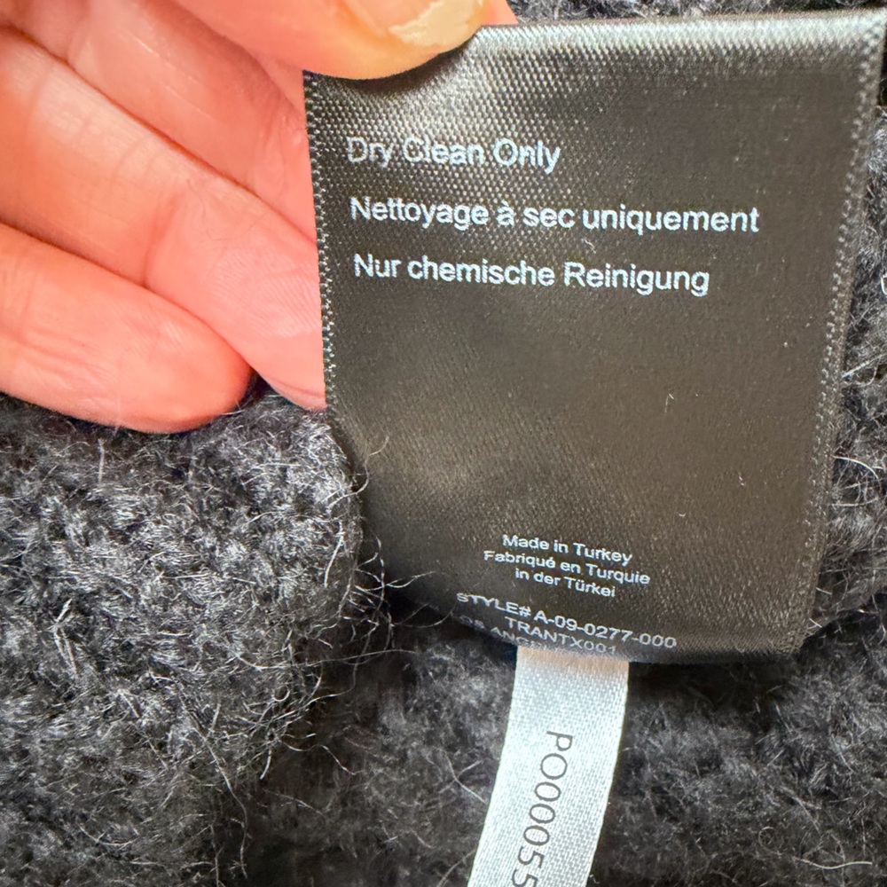 ANINE BING Sydney ALPACA Wool Sweater Womens Large Crew Neck Relaxed Fit Black - Picture 6 of 8